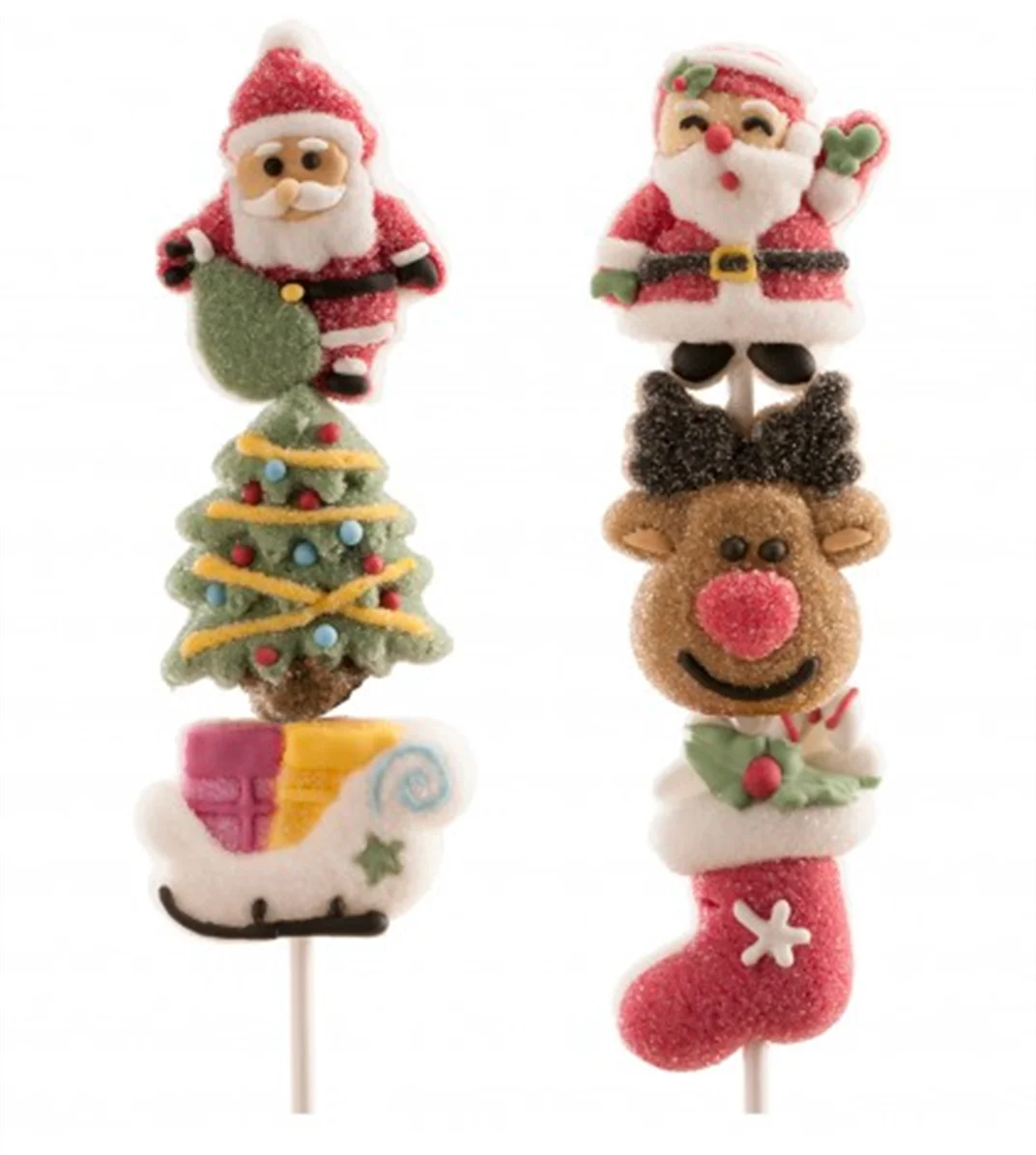 high quality handmade  Christmas theme decorated marshmallow candy kabob lollipops