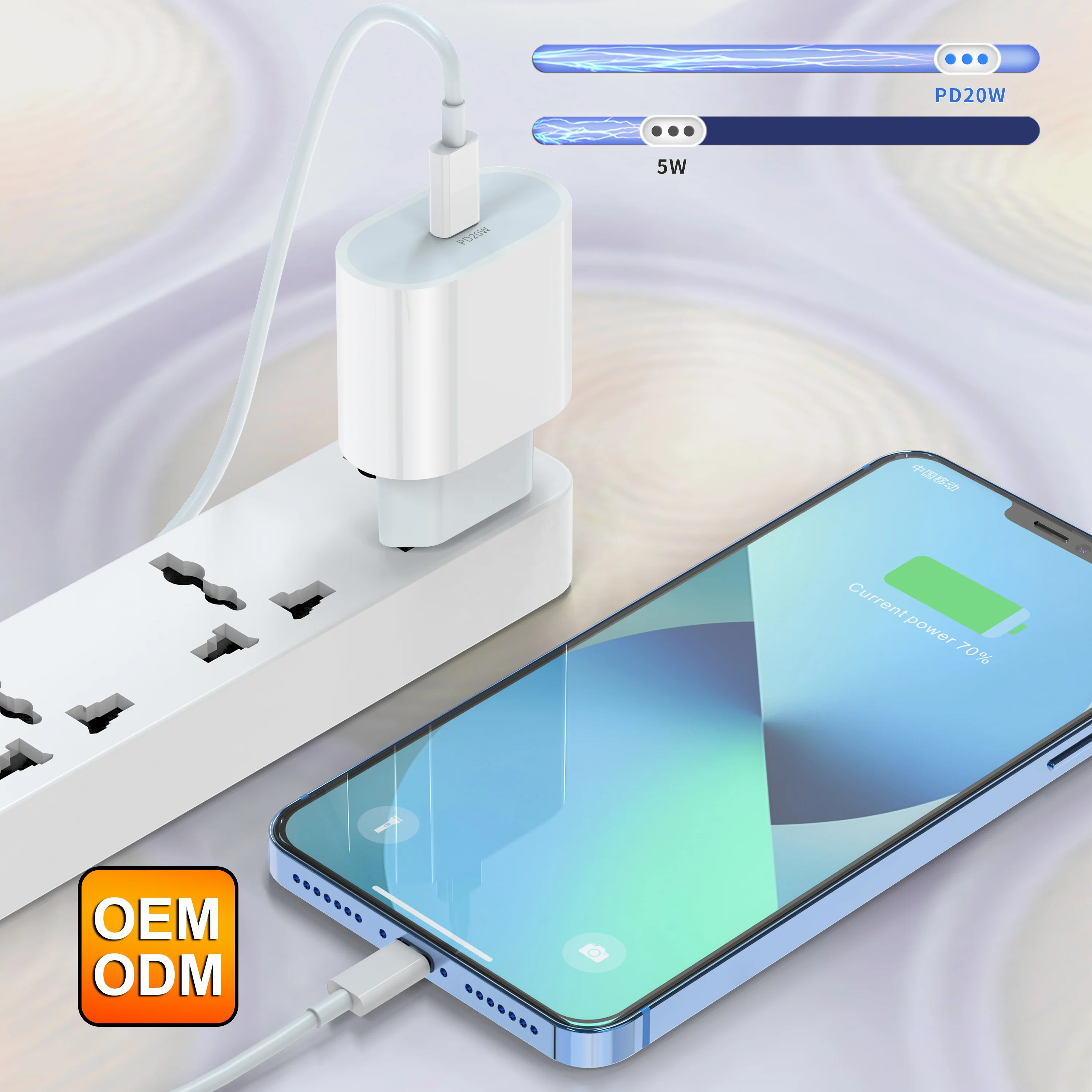 Fashion USB C Multi 20W Pd Gan Fast Usb Type C 20V Transparent Phone Charger