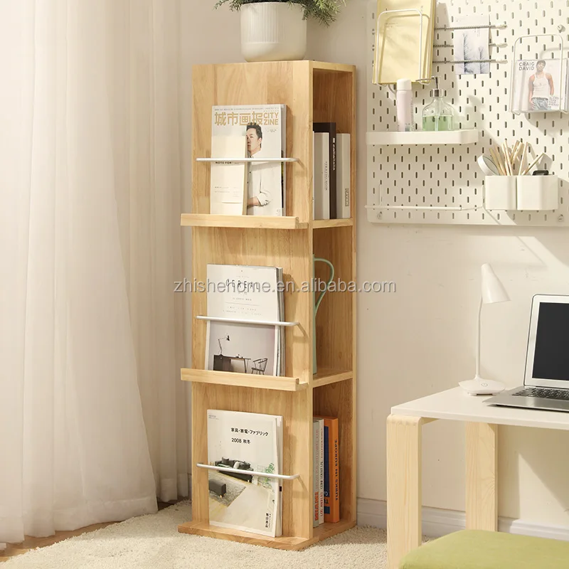 Modern  Solid Wood Furniture Magazine Holder Cabinet Wooden Bookcase Book shelf