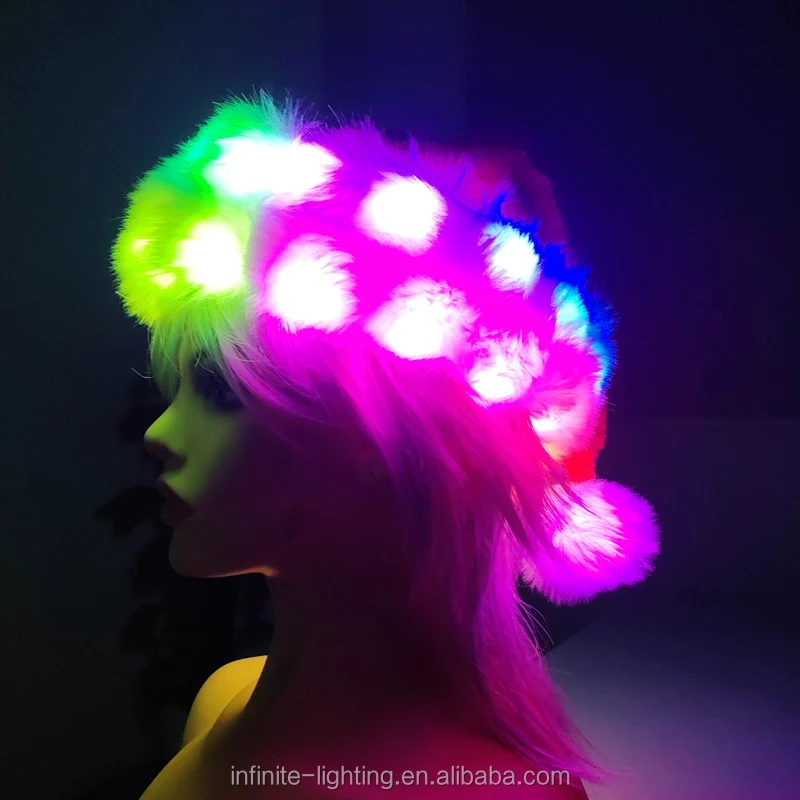 Festival Christmas Hat Party Hat Colorful LED Light Up Christmas Hat For Party Performance