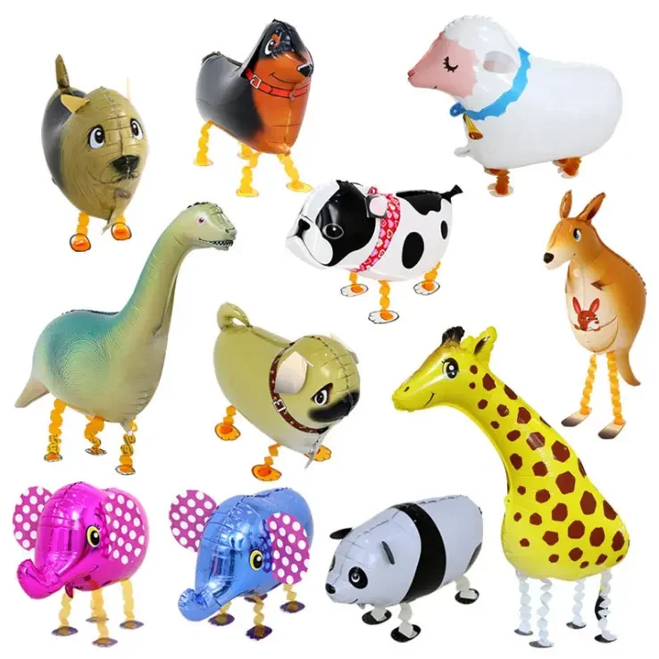 Wholesale Cheap Walking Animal Aluminum Foil Balloons For Children Happy Birthday Party Decor Gift Inflatable Ball Balloon