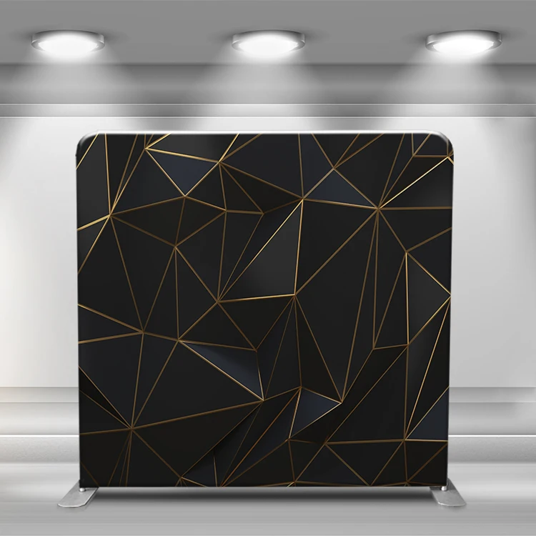 Customized straight shape party event full color printed tension fabric pillow case  wedding  photo booth backdrop stand