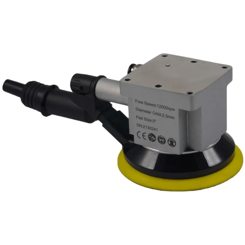 Made In Taiwan 5Inch Robotic Arm Central-Vacuum Air Pneumatic Random Orbital Sander 12000rpm With Fixed Platform
