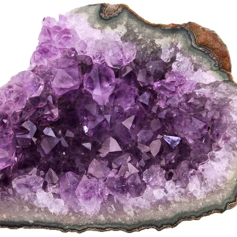 Natural Purple Amethyst Quartz Crystal Cluster Geode Druzy Home Decoration Gemstone Specimen