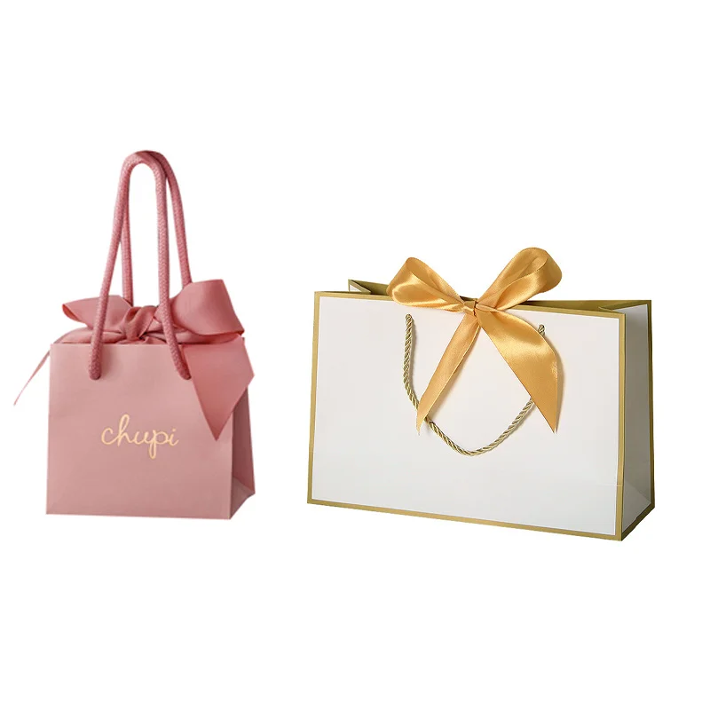 China Manufacturers Personalized Luxury Boutique Gift Bag Packaging Custom Pink Thank You Paper Gift Bags With Logo Print