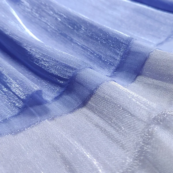 2024 New design soft silver line tulle fabric organza rolls for wedding dresses in the yard