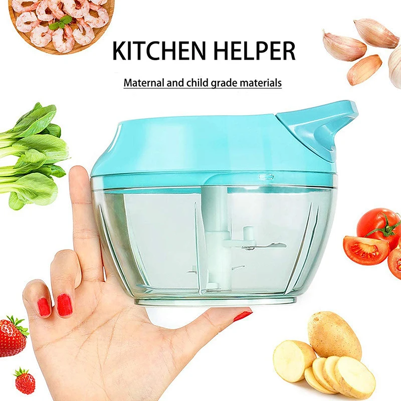 
Plastic Manual Food Processor 550ml Hand Held Mini Onion Garlic Fruit Vegetable Chopper 