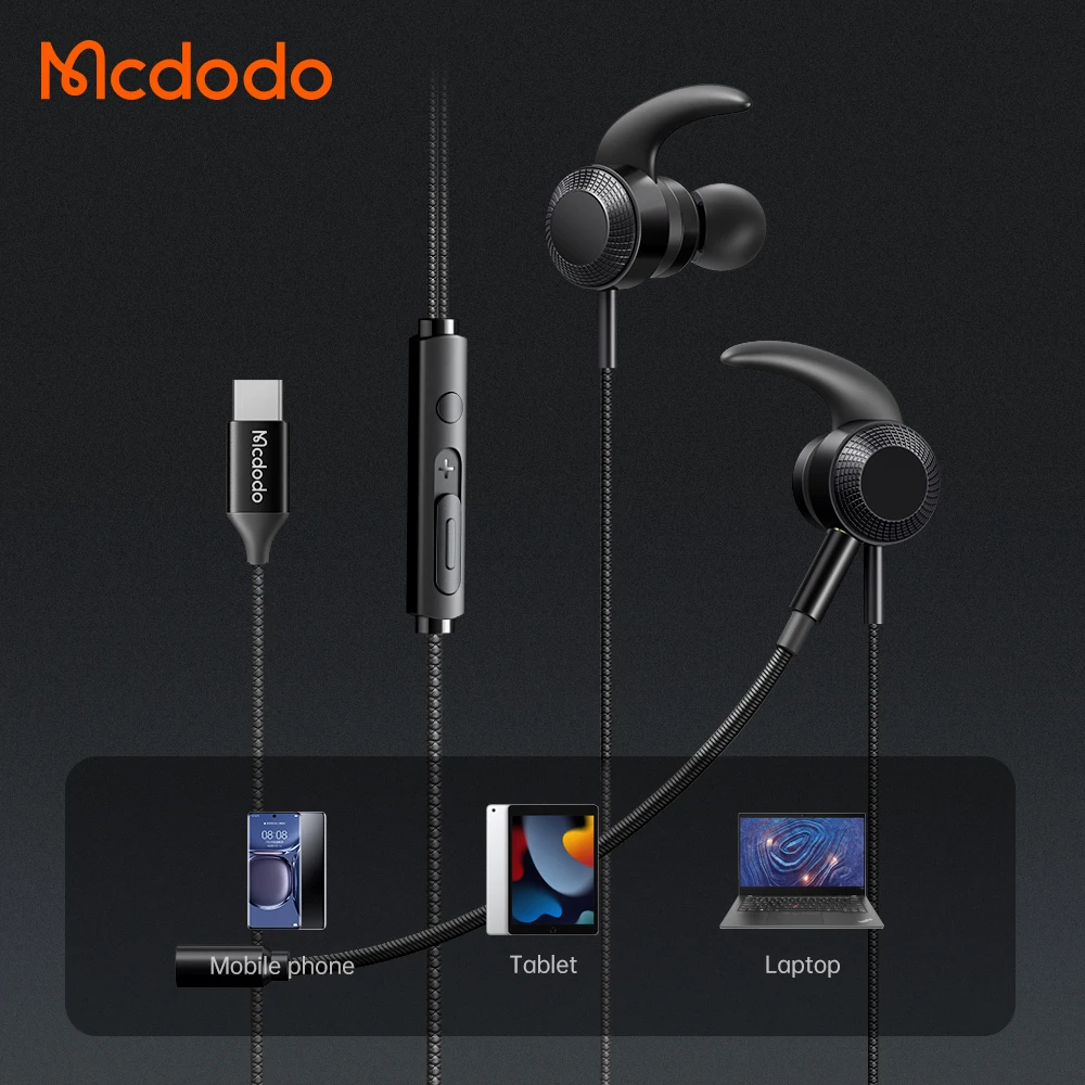 Stereo in Ear Earbuds with Microphone Bass Earbud Dual Mic Volume Control USB Type C Earphones For Google Xiaomi Oppo Samsung