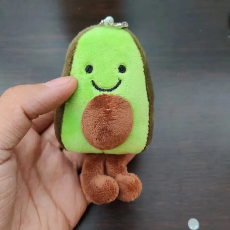 Mini Kawaii Doll Plush Avocado You Complete Me Keychain Avocado Pendant with keyring