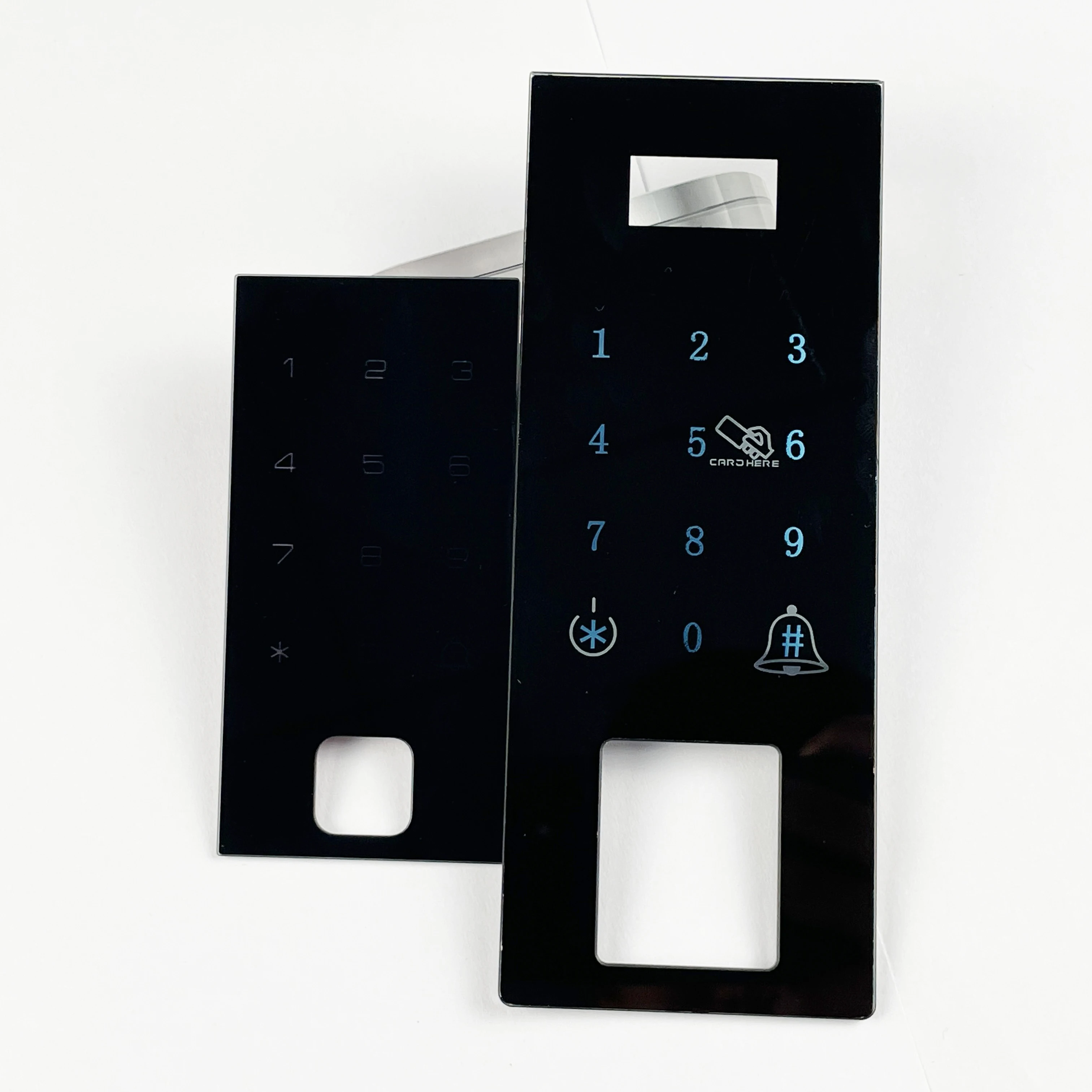 Custom Perforated Silkscreen Printing Electronic Door Lock Tempered Glass Panel Touch for Hotel