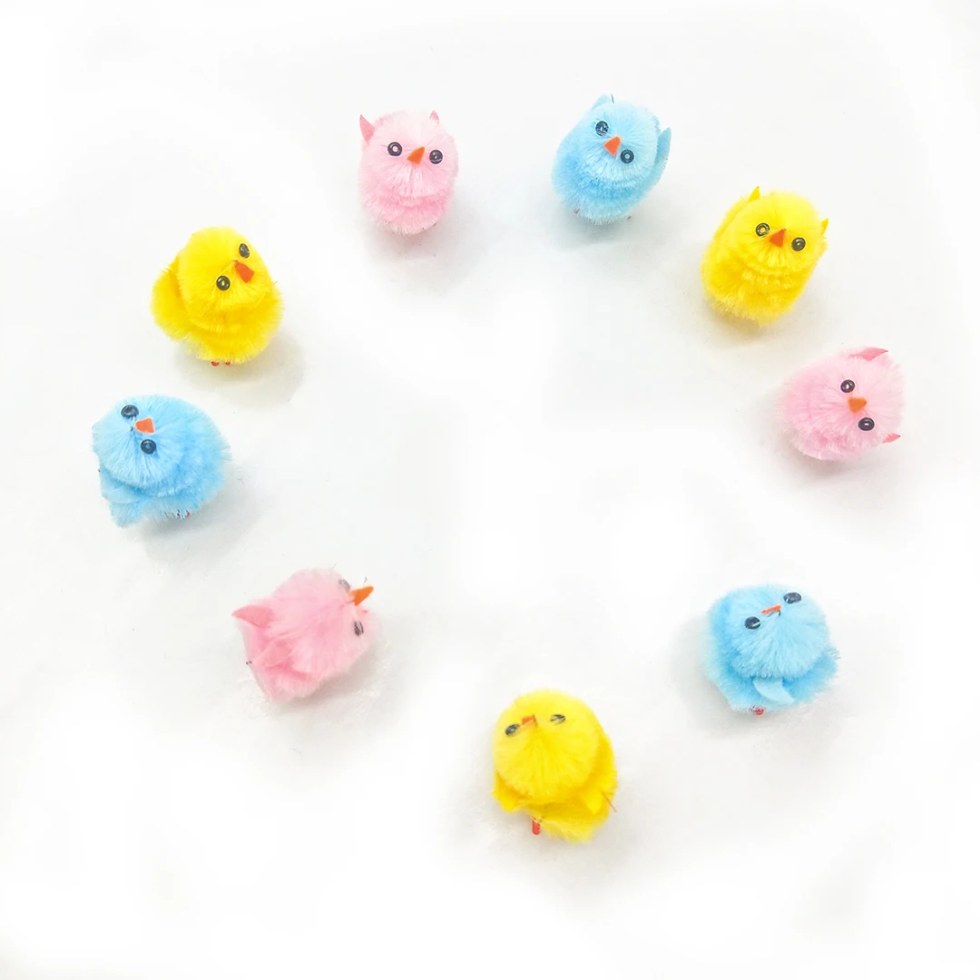 36 PCS furry Easter chicken set Cute colorful Easter chicken Party gifts Kids Easter Egg Bonnet Decoration