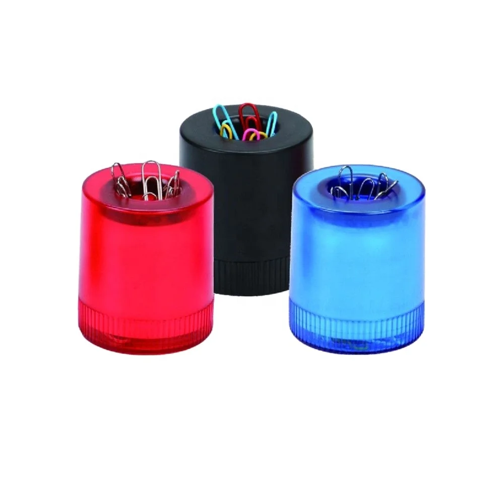 new design paper clip holder round shape  magnetic  dispenser holder with color paper clips for promotion