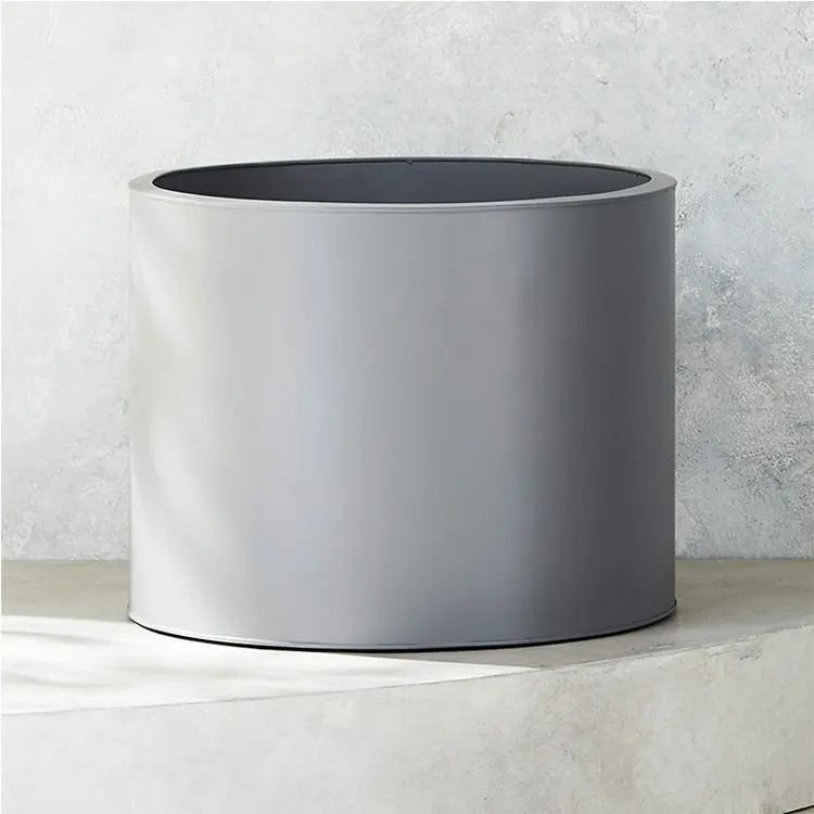 outdoor urban street furniture big stainless steel planters outside garden park aluminium plant box out door metal flower pots