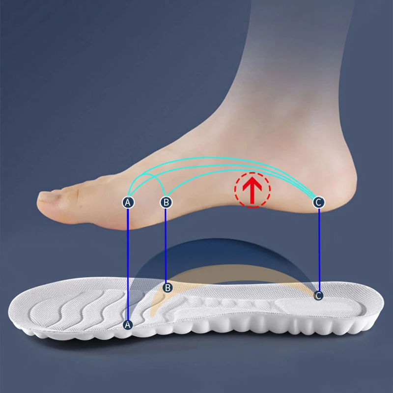 High Elastic Soft Pu Sport Massage Boosting Insoles Popcorn Shock Apsorption Insole