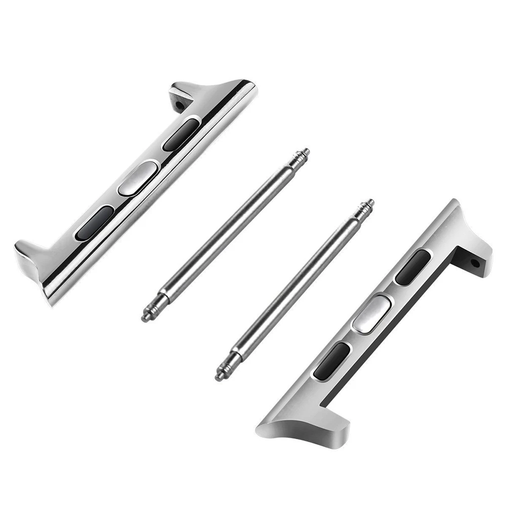 Chinber Wholesale 38mm 42mm Silver Metal Smart Watch Adapter Connector for Apple 3 4 5 6 se