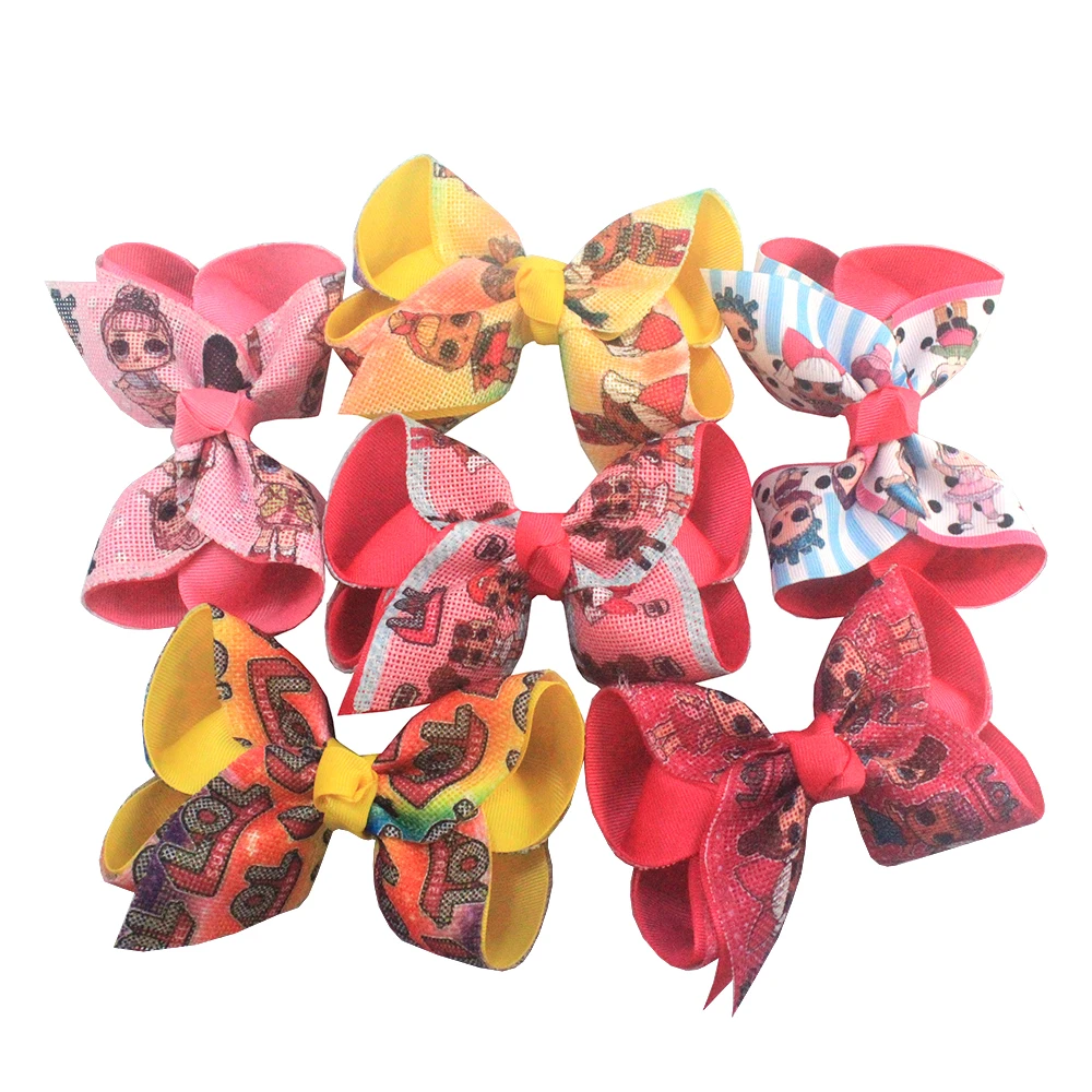 Popular little girls  hair bows 5-inch alligator hair clip