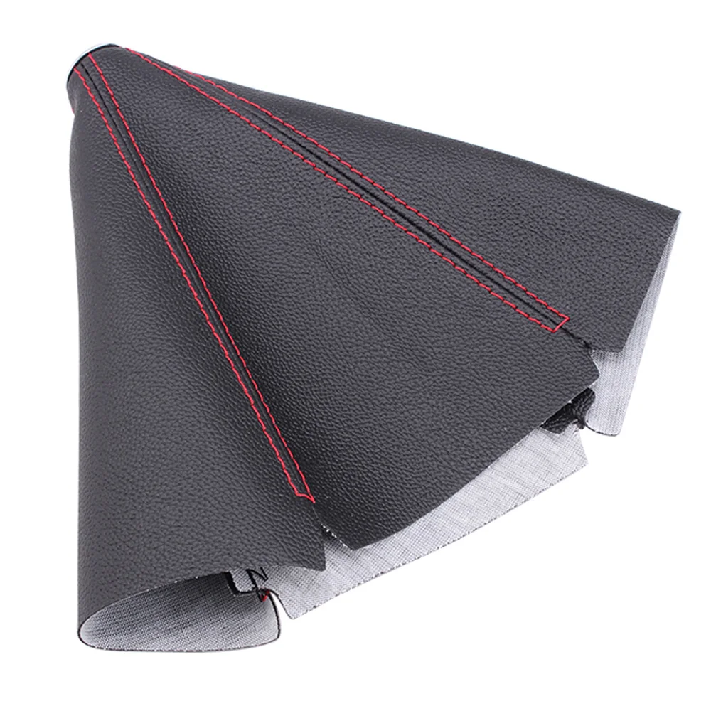 JDM Universal Black PVC Grain Shifter Knob Boot Cover Stitching Blue Red Black For Manual Automatic Gear Shift Collars