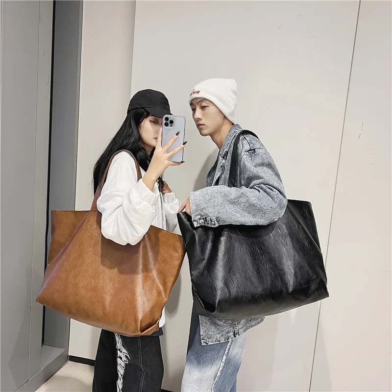 Cheap Zipper Fashion Leather Handbag With Pockets Canvas Plain Vegan Leather Tote Bags Sublimation Tote Bag Blank