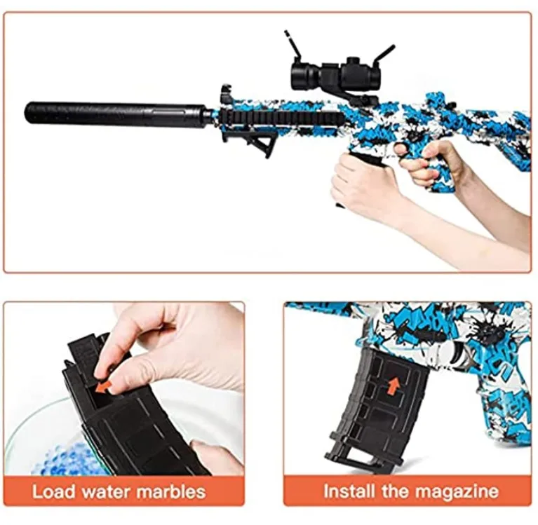 Electric Gel Ball Blaster Toy - M416 Gel Ball Blaster Water Ball Blaster with Water Gel Beads for Adults Shooting Battle