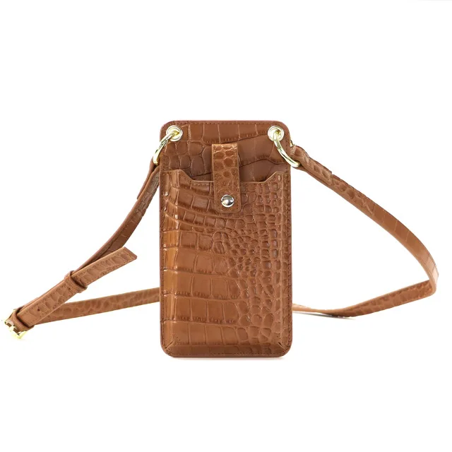 hot sale leather cell phone holder sling bag  mobile phone bags with shoulder strap