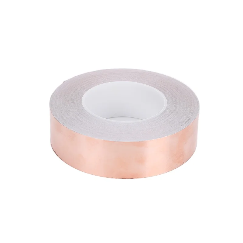 0.05mm*15mm*50M Electrically Conductive Adhesive Flakes Strip Single Sided Shielding Copper Foil Tape Silicone EMI ShieldingPTFE