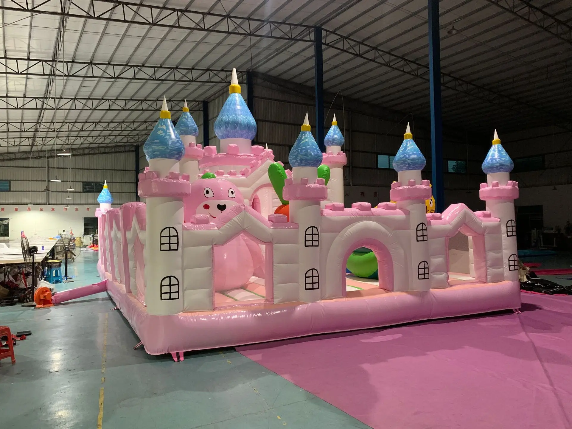 Giant Inflatable Pink Indoor Playground Park For Kids,Cute Funny Inflatable Pink Castle Bounce House Playground Indoor For Girls