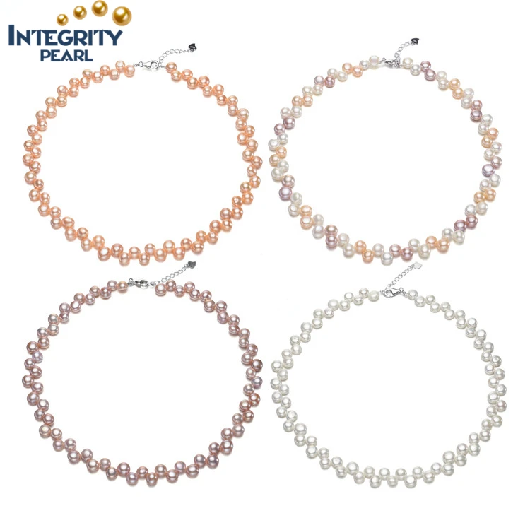 handmade statement freshwater natural pearl necklace real pearl choker necklace