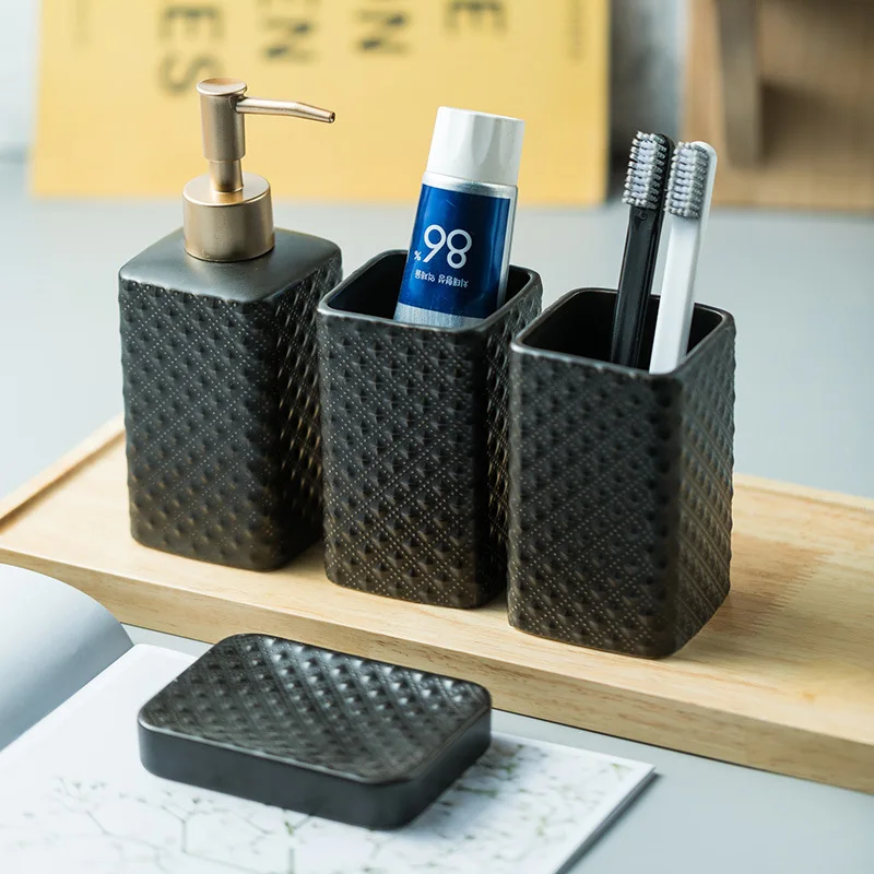 White ceramic bathroom set decal ceramic bathroom accessory set