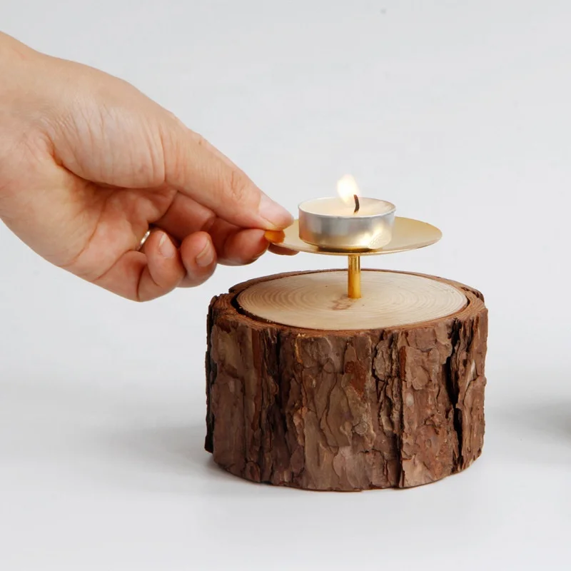 
Classical Home Tall Wood Candle Holder Gold Candle Holder Metal For Tables 