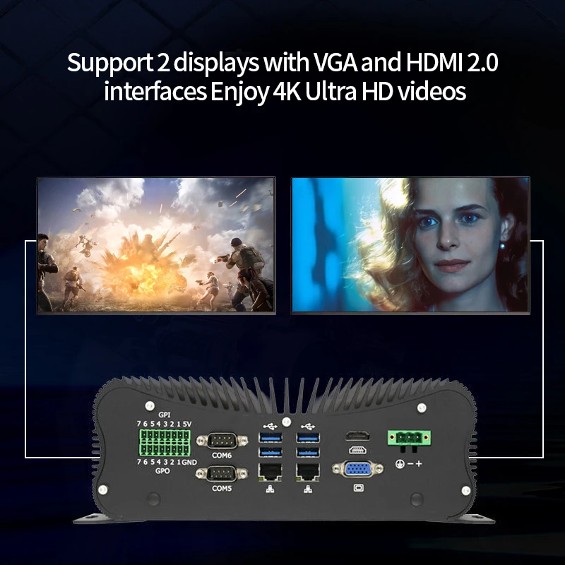 Factory Wholesale Intel Core I3 I5 I7 Small Mini Pc With 4gb Ram Ssd Windows 10 6usb Industrial Control Fanless Computer