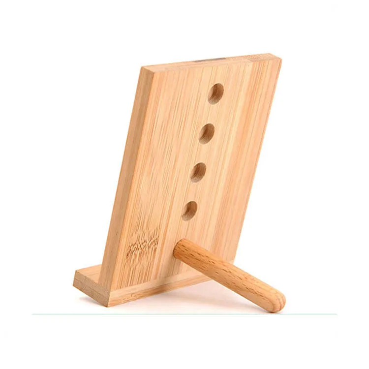 Custom Adjustable Bamboo Phone Holder Cell Phone Stand Tablet Rack PC Show Shelf For Wholesale