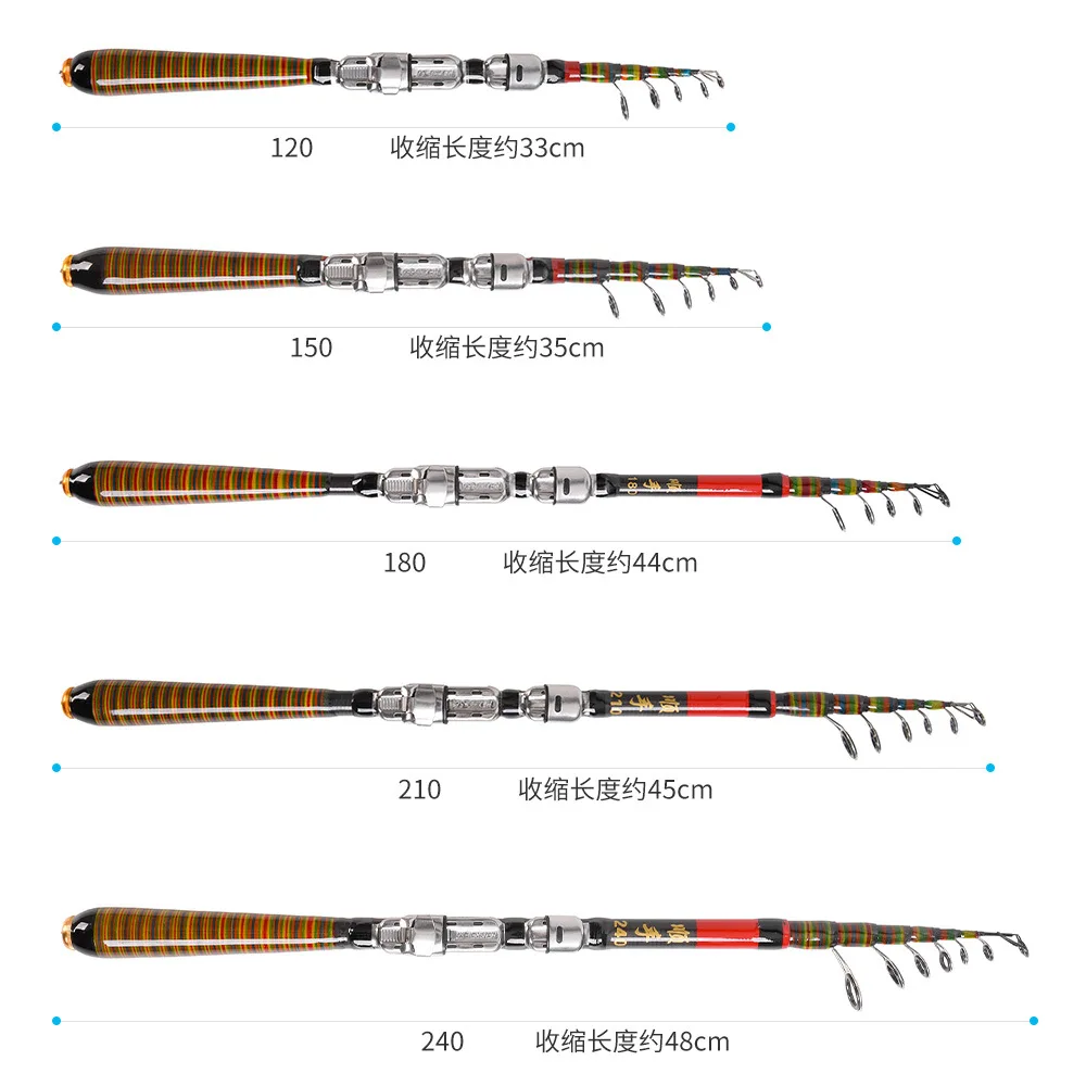 2.1M/2.4M Multifunctional Mini Rod Portable Fishing Wheel Rod Fishing Tackle Export Wholesale