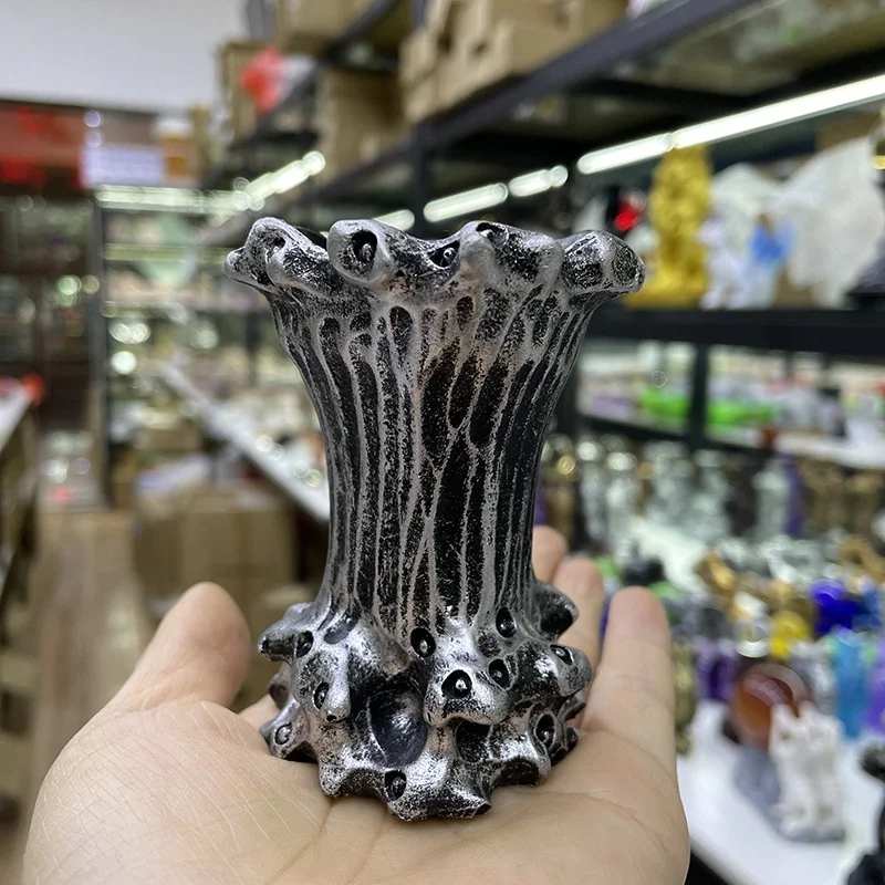 Natural Stone Candle Holder Green Crystal Gemstone Agate Holders Healing Wholesaler