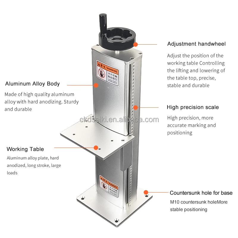 Z Axis Lifting Column Stand Table Fiber CO2 UV Laser Marking Machine 500-800mm Laser Equipment Parts