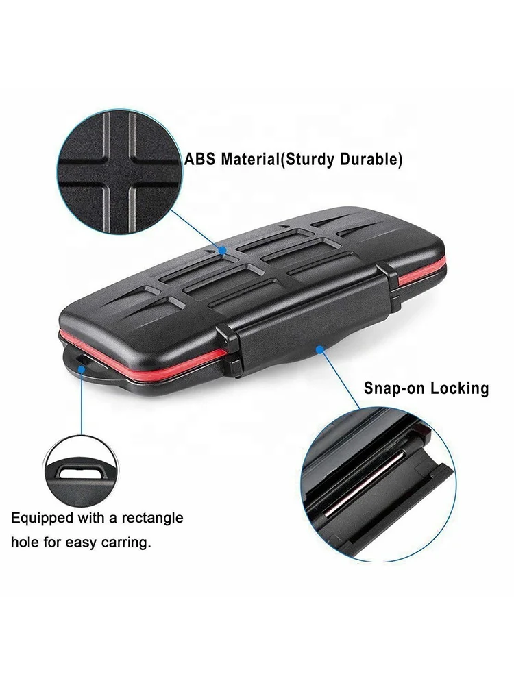 12 Slot SD Card Holder Waterproof Shockproof Memory SD Card Portable Storage Box