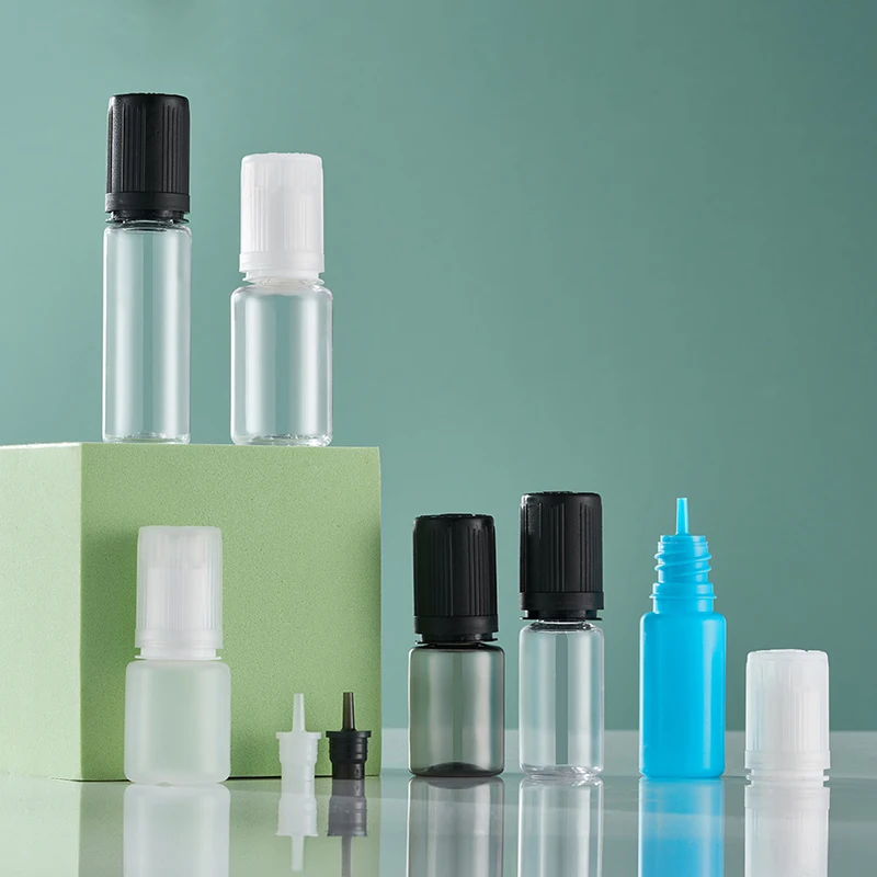 V3 Transparent PET Squeeze Dropper Bottle 10 15 20 30 40 50 60 70 80 100 120 ml PET liquid bottle With Child Tamper-proof Cap