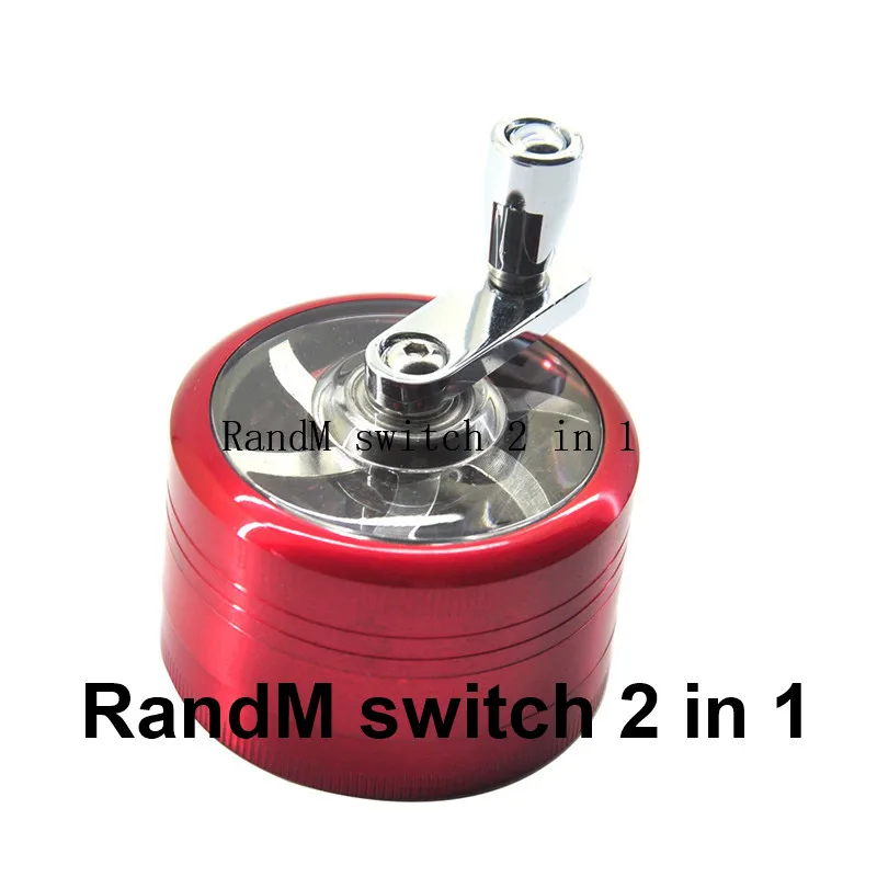 RandM Zinc Alloy switch 4 Layers  Metal Herb Grinder with 6 colors 2 in 1 metal gift box Wholesale Hand Grinder