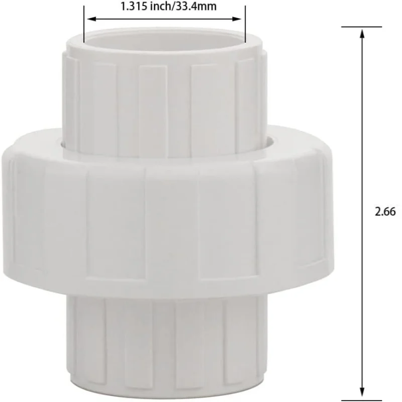 2 Piece White EPDM O-Ring PVC1.5 inch  Union pvc Pipe Fittings Manufacturers era pvc pipe fittings plastic