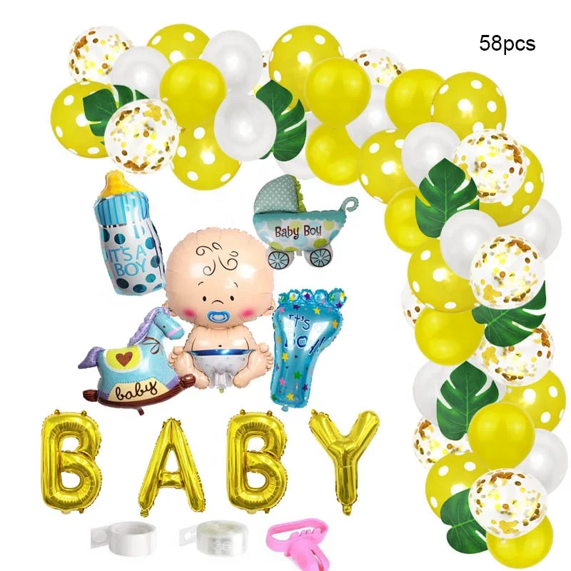 Blue Balloon Garland Arch Kit Baby Blue and White Balloons for Baby Shower Birthday Party Decoration and Gender Reveal Balloons