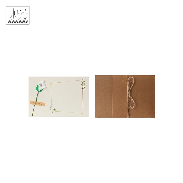 Stock Beautiful Paper Flower Decorative Kraft Paper Thanksgiving Greeting Card