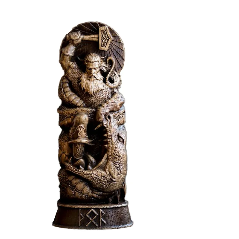 Viking Valhalla Greek Norse Religious Mythology Odin Rocky Thor Dharma God Resin Sculpture Table Office Home Decoration
