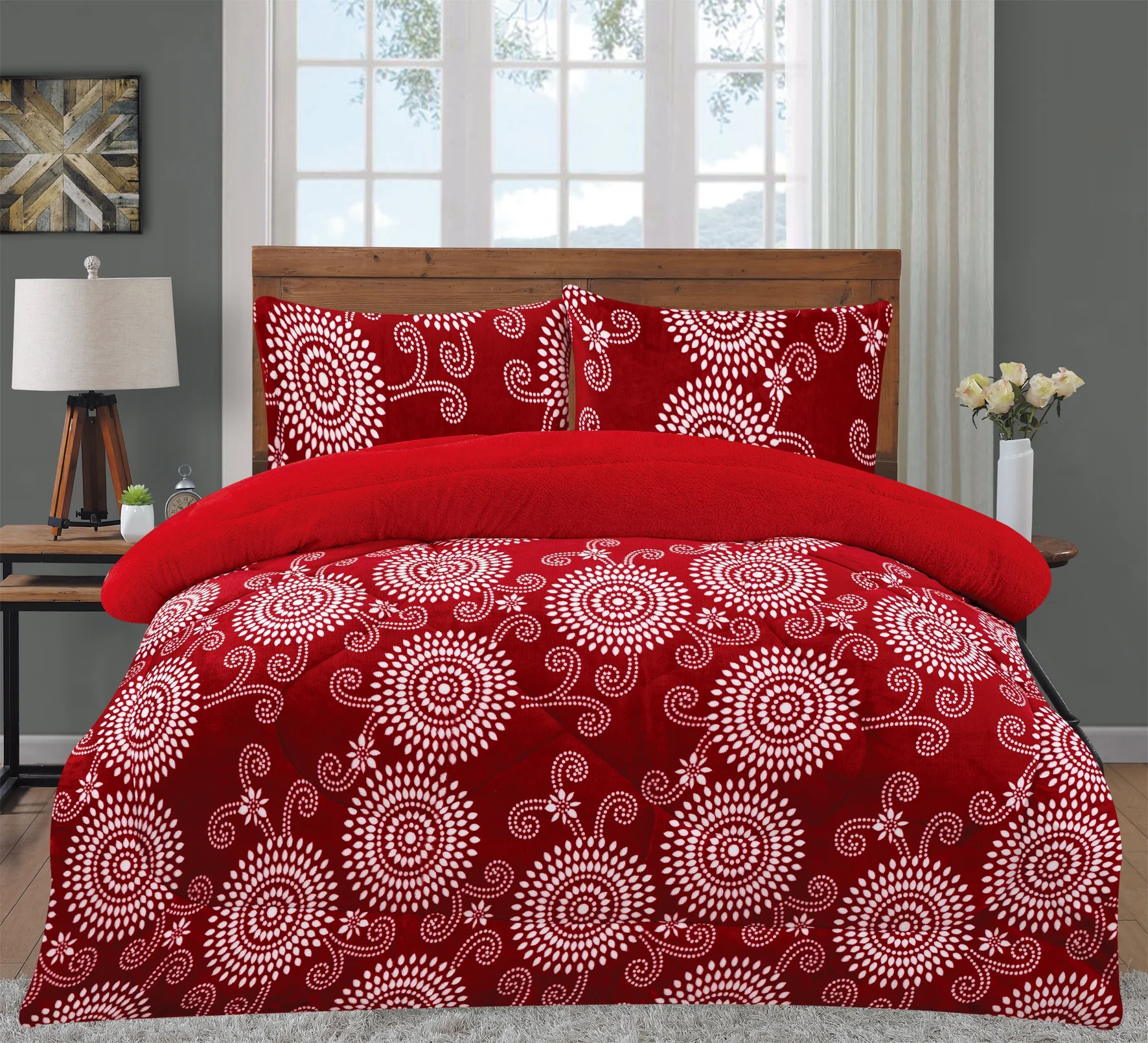 Factory Hot Sale Luxury  Royal quality Comfort Borrego Flannel bed Set