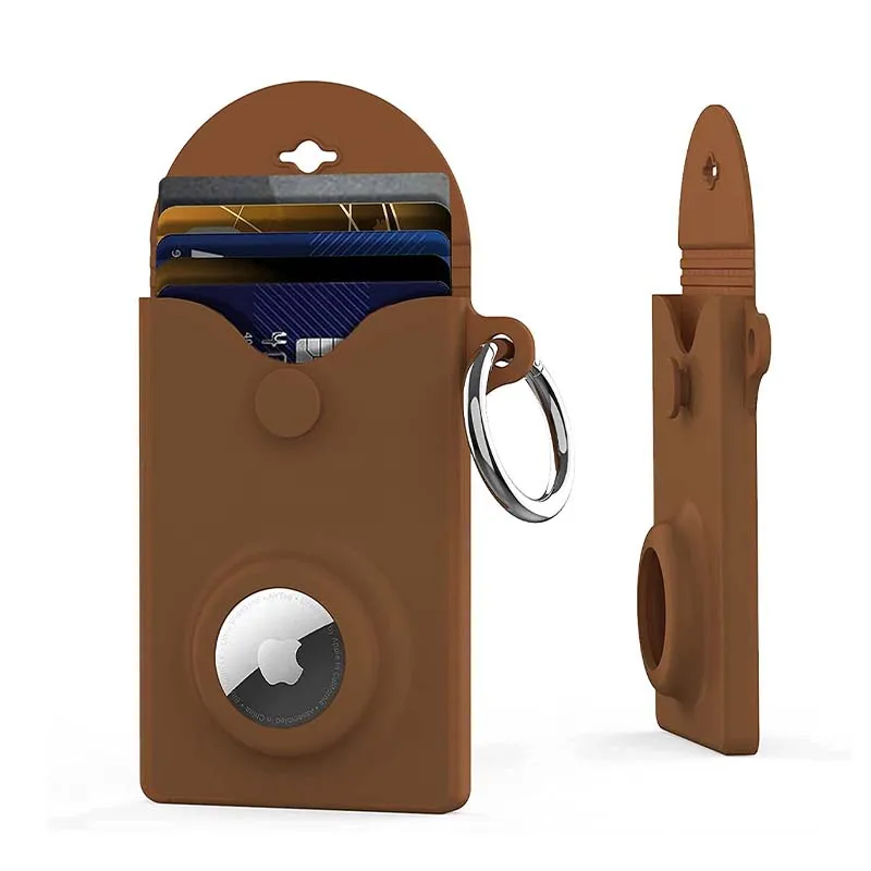 Newest Silicone Case Anti-Lost Airtag Card Holder Wallet Gps Anti Theft Lost Tracker Apple Airtags Waterproof Credit Card Holder