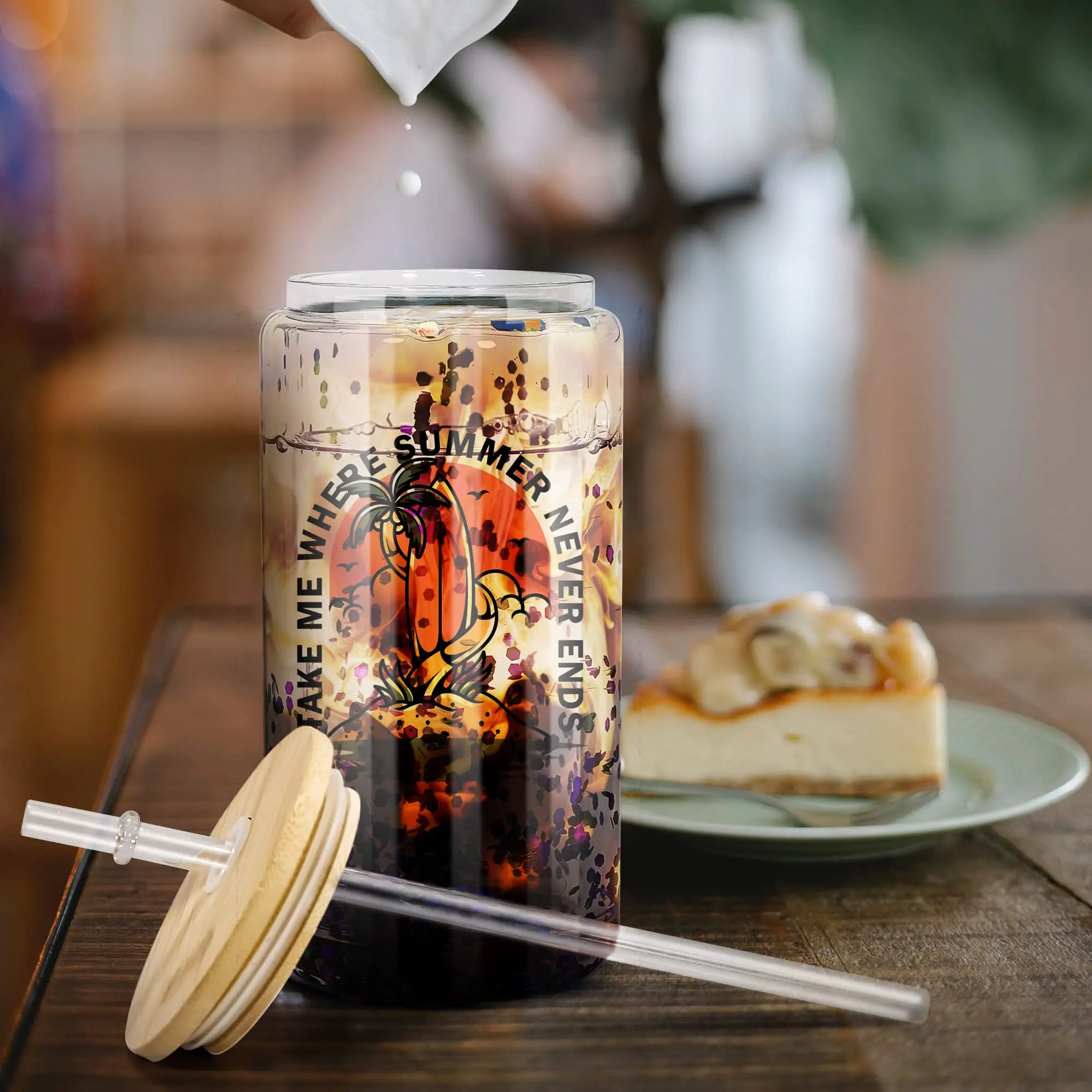 double wall snowglobe diy Promotional Wholesale Ticked Beer Glasses Latte Transparent Customized Logo Coffee Beer Cups for Bar