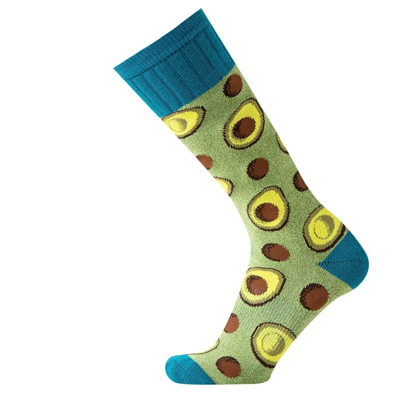 Custom Colorful Mens Cotton Crew Sock Picture Produce Manufacturer Long Socks