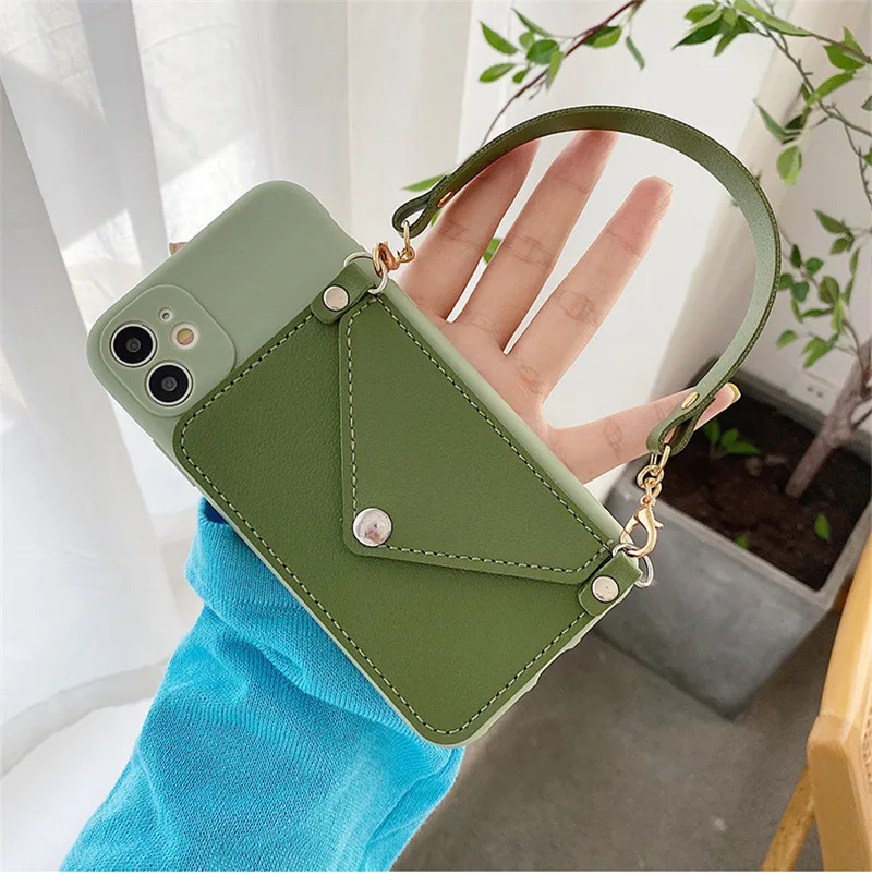 Leather case with credit card holder for iphone case crossbody bag,leather bag for iphone 12 mini