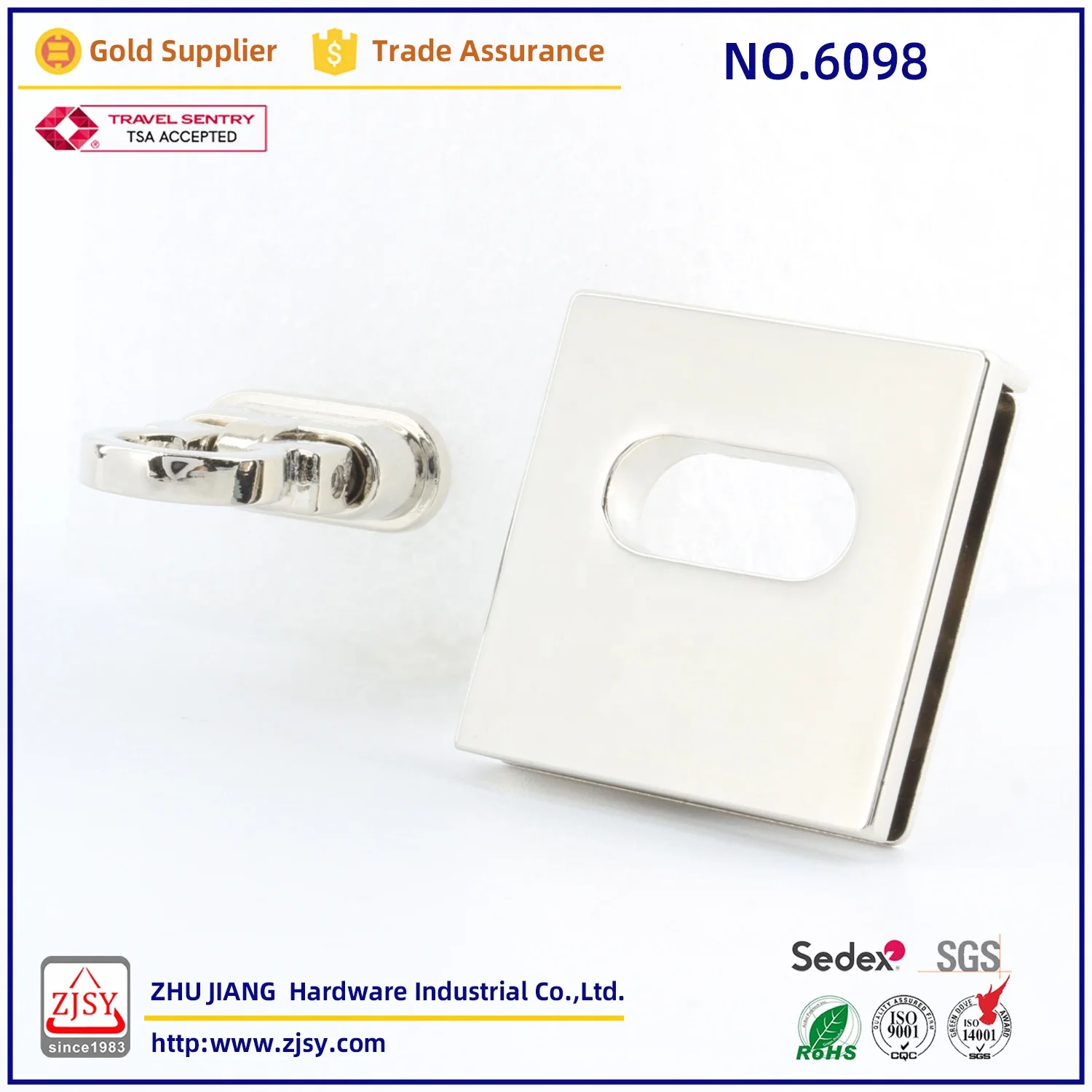 6098 Zinc Alloy Leather Ladies Bag Exquisite Accessories Twist Lock