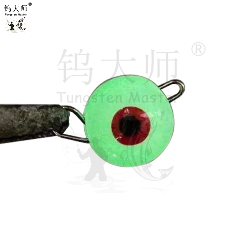 Factory Direct Supplies Tungsten Fish Eyeball Shape Fluorescent Coating Glow In Dark Cheburashka Fishing Sinkers