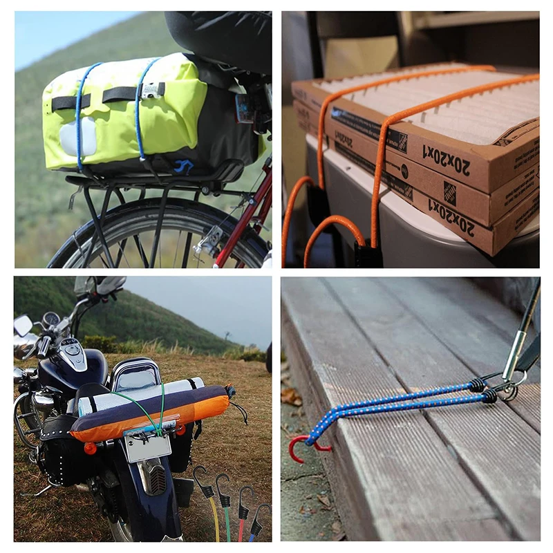 Round Elastic Cord Latex  Rope Heavy Duty Strap with Hook Nylon Flat Elastic Ball Bungee Cord With Hook