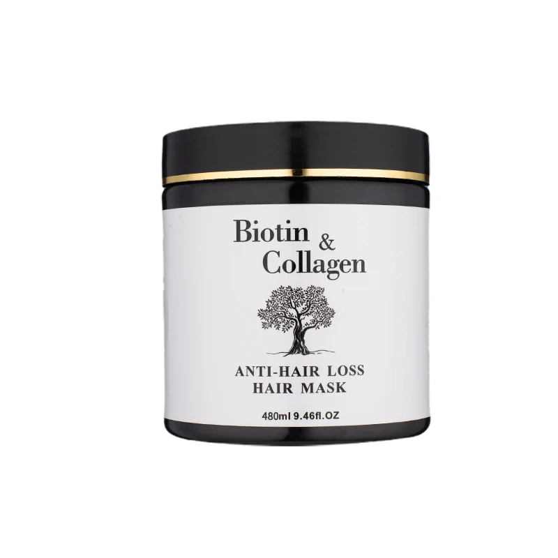 OEM Organic Korean Biotin collagen hair mask for anti hair loss fast repair damaged hair pure avocado essence